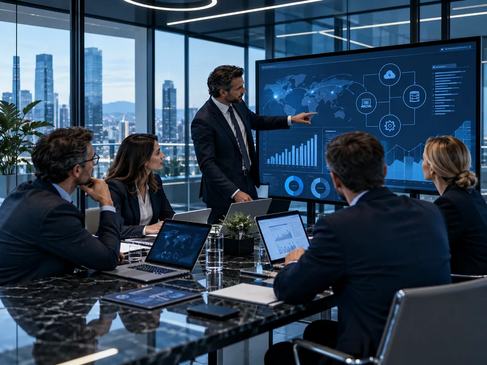 Consulenza IT durante una riunione di pianificazione tecnologica